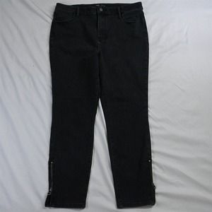 Simply Vera by‎ Vera Wang 16 Skinny Ankle Zipper Black Stretch Denim Jeans